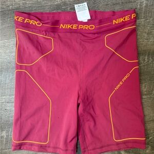 Nike Pro Men's Magenta and Orange Athletic Shorts